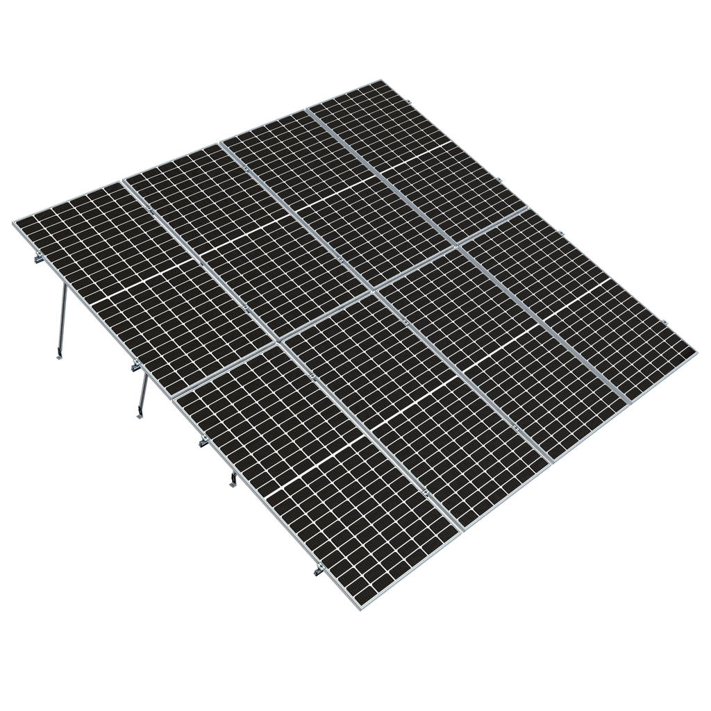 Kit Estructura Next-Rail Vertical 8 paneles (+500W) en 2 filas 20°