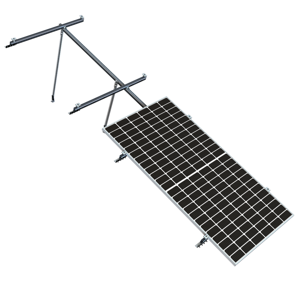Kit Estructura Next-Rail vertical +2 Paneles (+500W) en 2 filas 20°