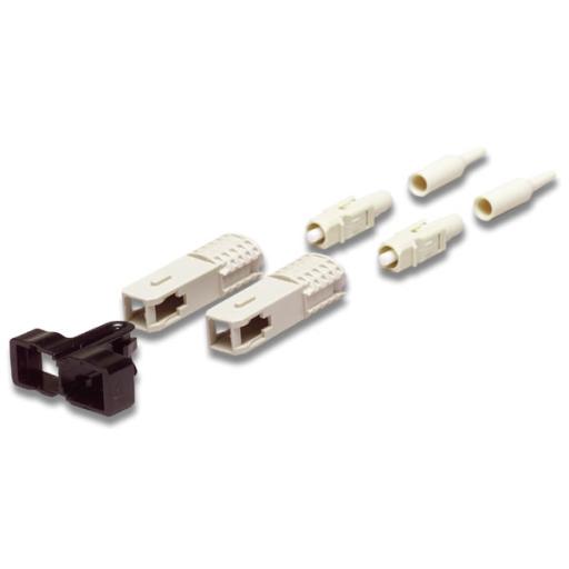 Siemon Conector de Fibra Óptica SC Duplex, Epoxico, Fibra Recubierta, Multimodo, Botas Color Negro y Beige (No pre-pulido)