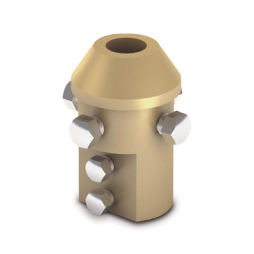 [APLICACIONESTECNOLóGICAS_AT-011-A] Aplicaciones Tecnológicas Adaptador de Punta Pararrayo PDC en Mástil 1 1/2".