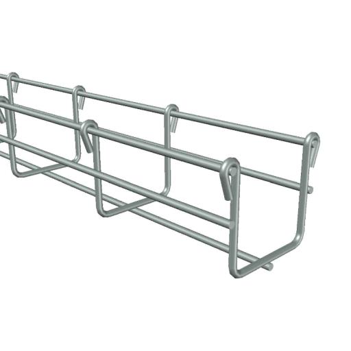 CHAROFIL Charola versión light MallaFils 54/50 mm, con acabado Electro Zinc, tramo 3 m