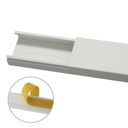 [THORSMAN_TMK-1735-SD-CC] Thorsman Canaleta en color blanco sin división, 35 x 17 mm tramo 6 pies, con cinta adhesiva (5301-21262)