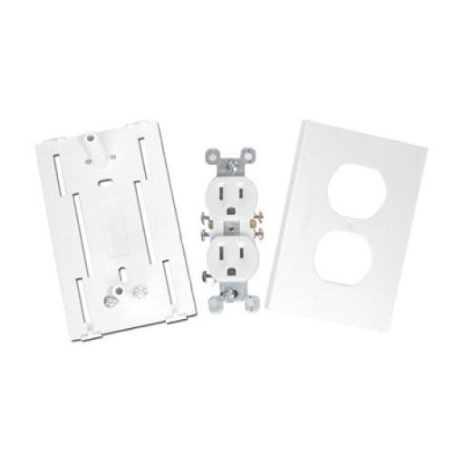 [THORSMAN_TEK-100-DUPLEX] Thorsman Contacto eléctrico doble, soporte y tapa color blanco de PVC auto extinguible,  para canaleta TEK100 (5591-10200)