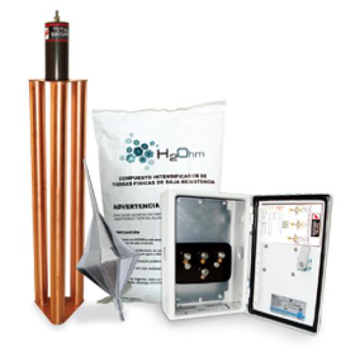 [TOTALGROUND_KDA-01] Total Ground Kit de Pararrayo con Punta en Acero Inoxidable con Diámetro de Protección de 160 metros.