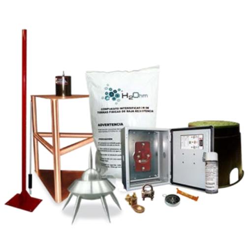 [TOTALGROUND_KIT-MASTER-03] Total Ground Kit Pararrayo con Accesorios para Protección de Diámetro de 200m.