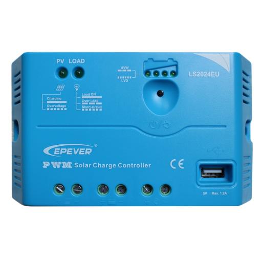 EPEVER Controlador Solar PWM 12/24 V 20 A, Salida USB