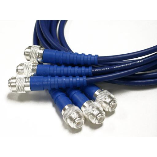 [RFINDUSTRIES_RFA-4041] RF Industries Juego de 3 Cables Doble Malla de 48" con Adaptadores UNIDAPT en los Extremos.