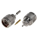 RF Industries Conector N Macho de anillo plegable para cable RG-174/U, BELDEN 8216.