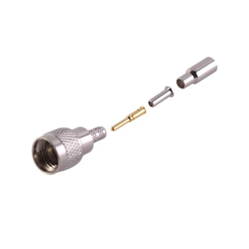 RF Industries Conector mini UHF Macho de anillo plegable para cable RG-174/U, BELDEN 8216