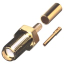 RF Industries Conector SMA Hembra de Anillo Plegable para Cables RG-174/U, 8216, Oro / Oro / Teflón.