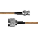 Epcom Cable Coaxial RG-142/U de 110 cm, con Conectores BNC Macho a N Macho.