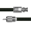 Epcom Cable Coaxial RG-214/U de 110 cm, con conectores BNC Macho a UHF Macho (PL-259).