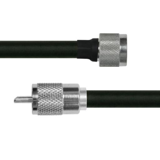 Epcom Cable Coaxial RG-214/U de 180 cm, con conectores N Macho a UHF Macho (PL-259).