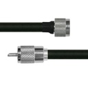 Epcom Cable Coaxial RG-214/U de 60 cm, con conectores N Macho a UHF Macho (PL-259).