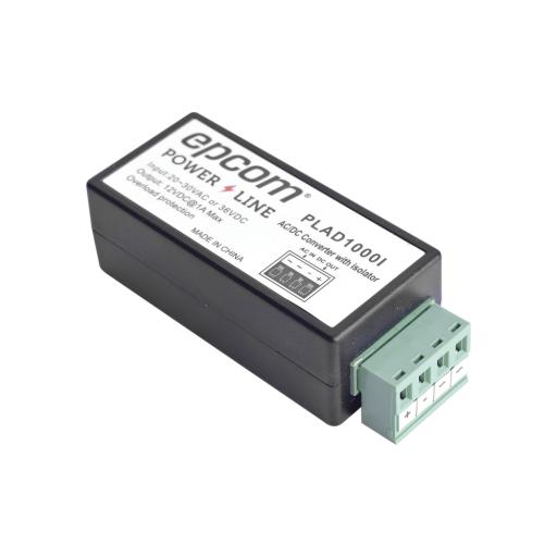Epcom (2 en 1) Convertidor de Energía 24 Vca a 12 Vcc (CA a CD) y Filtro Contra Ruido para Cámaras / Voltaje de Entrada 20~30 Vca / Salida 12Vcc @ 1 A / ENVIO DE ENERGIA A LARGAS DISTANCIAS / Terminales Tipo Tornillo.