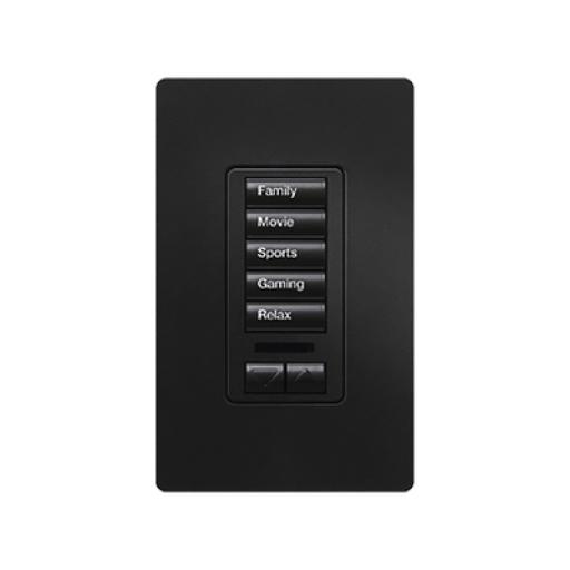 [LUTRON_RRDW5BRLMN] Lutron (RadioRA2) Teclado seetouch 5 botones, 2 botones subir/bajar, programe escenas diferentes en cada botón.
