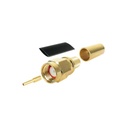 Epcom Conector SMA Macho Inverso de Anillo Plegable para Cables RG-8/X, LMR-240, 9258, Oro/ Oro/ Teflón.​