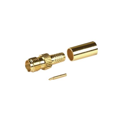 Epcom  Conector SMA Hembra Inverso de Anillo Plegable para Cable RG-8/X, 9258, LMR-240, LMR-240UF,  LMR-LW240, Oro/Oro/Teflón.