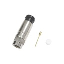 Epcom Conector F Macho de Compresión Axial con Borne Negro para instalar en Cable Coaxial RG-11, 75 Ohm, Bronce-Niquelado.