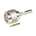 Epcom Conector N Macho para 75 Ohm de Anillo Plegable para cable RG-59, Niquel/ Oro /Teflón.