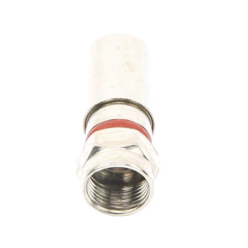 Epcom Conector F Macho de Compresión, Metálico para cable RG-6, Cuerpo de Bronce Niquelado.