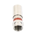 Epcom Conector F Macho de Compresión, Metálico para cable RG-59, Cuerpo de Bronce Niquelado.