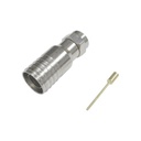 Epcom Conector F Macho en 75 Ohm, Plegable para Instalar en Cables Coaxiales RG-11, Cuerpo de Bronce-Niquelado/ Teflón.