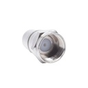 Epcom Conector F Macho, Plegable con PIN para Cable RG-6, Cuerpo de Bronce Niquelado.