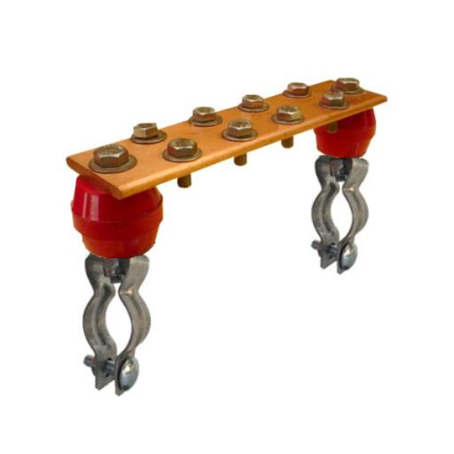 Total Ground Barra de Unión Instalación en Tubo Hasta 1" de diámetro.