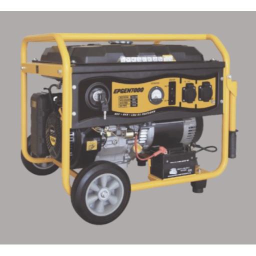 [EPCOM_EPGEN7000] Epcom Generador a Gasolina 6.5KW, Jaula con Ruedas para Fácil Traslado y Encendido Electrónico