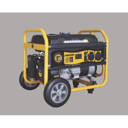 Epcom Generador a Gasolina 3kW, Jaula con Ruedas para Fácil Traslado