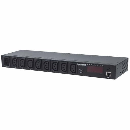 Intellinet Barra multicontactos de 8 salidas para montaje en rack de 19"