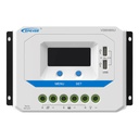 EPEVER Controlador Solar de Carga PWM 12/24/36/48 V 30 A, Salida USB, con Display