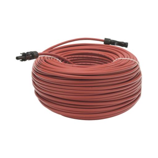 Epcom Cable Fotovoltaico 100 m, Rojo, Calibre 10 AWG con Terminales MC4 en Ambos Extremos