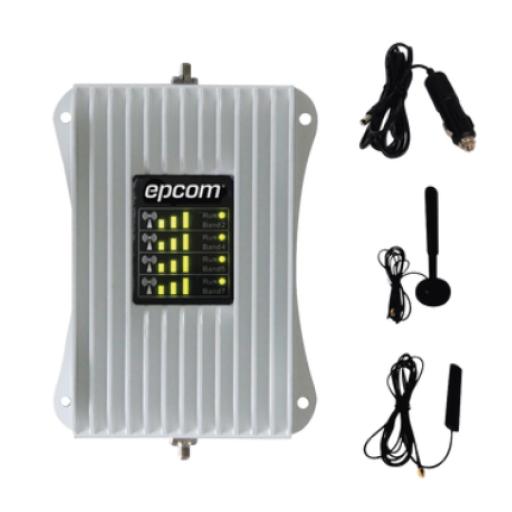 Epcom KIT de Amplificador de Señal Celular Para Vehículo/ Soporta y Mejora la Señal Celular 4.5G, 4G LTE/ Múltiples Operadores, usuarios y dispositivos/ Ideal para Vehículo tipo Camioneta, Pick up o Sedán.