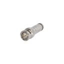 Epcom Conector BNC Macho en 75 Ohm, de Compresión Axial para Cable Coaxial RG-59/U, Níquel/ Oro/ Politetrafluoroetileno.