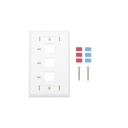 LINKEDPRO BY EPCOM Placa de pared, de 3 puertos, Keystone, con espacio para etiqueta - Color Blanco