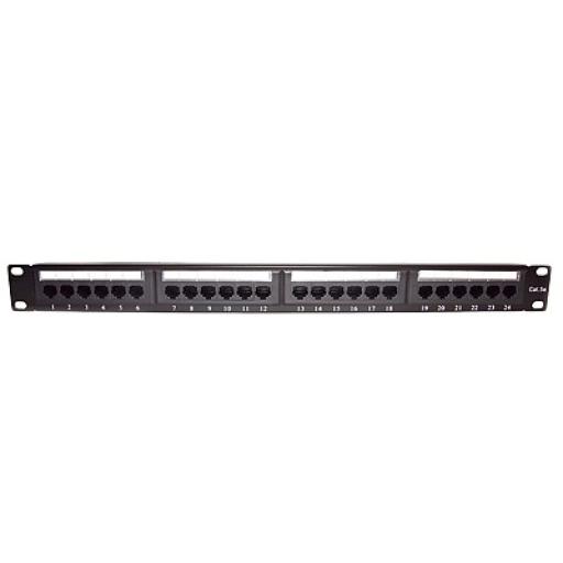 LINKEDPRO BY EPCOM Panel de parcheo de impacto (110) UTP de 24 puertos Cat5e, 19in con barra para organizar cable
