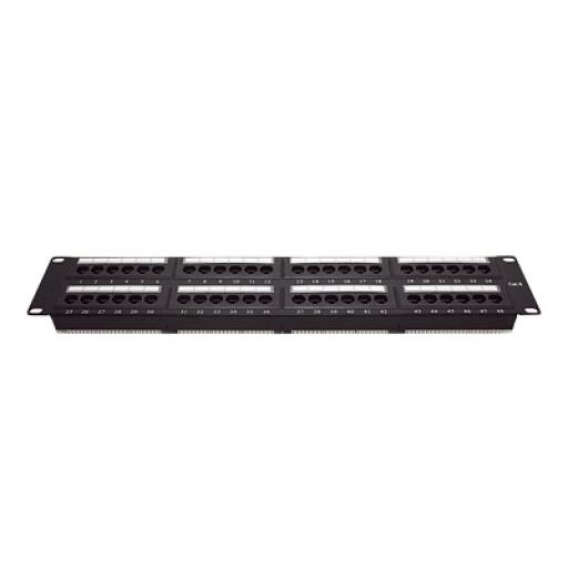 LINKEDPRO BY EPCOM Panel de parcheo de impacto (110) UTP de 48 puertos Cat6, 19in, 2U, con barra para organizar cable