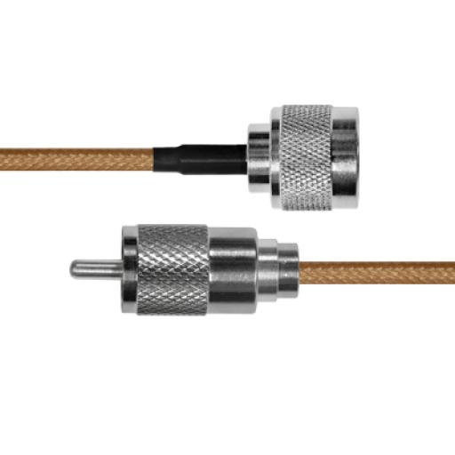 Epcom Cable Coaxial RG-142/U de 60 cm, con conectores N Macho a UHF Macho (PL-259).