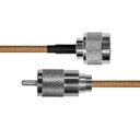 Epcom Cable Coaxial RG-142/U de 60 cm, con conectores N Macho a UHF Macho (PL-259).