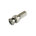 Epcom Conector BNC Macho de Ensamble Roscable (Hex.) en Sentido de las Manecillas de Reloj para Cable Coaxial RG-59/U, Níquel/ Oro/ Delrin.