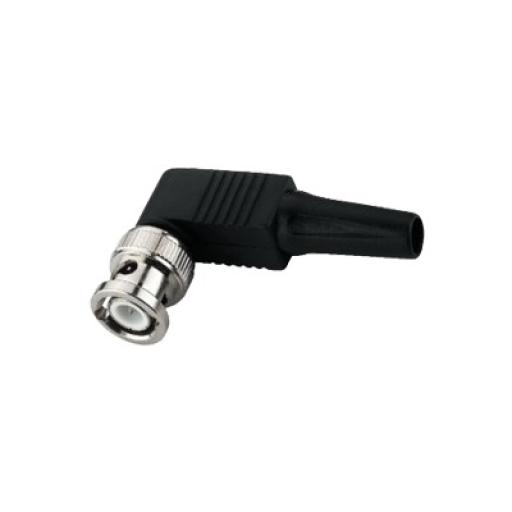 Epcom Conector BNC Macho de 75 Ohm en Ángulo Recto con Base Plástica de Alivio en PVC para Cable Coaxial RG-59/ RG-6.