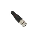 Epcom Conector BNC macho en 75 Ohm con Base de Alivio Plástica Negra para Cable Coaxial RG-59/ RG-6, Níquel/ Oro/ Teflón.