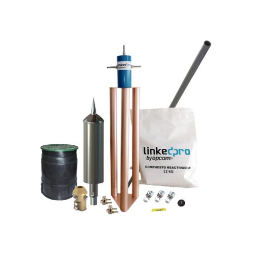 Aplicaciones Tecnológicas Kit Pararrayo PDC Flash Captor, Avance de Cebado:15 µs. Diámetro de Protección Máx: 70 m. Incluye Electrodo y Accesorios p/Torre.