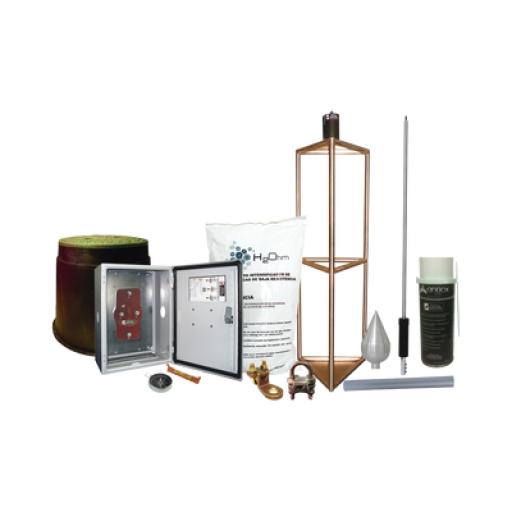 Total Ground  Kit Pararrayo con Accesorios de Instalación en Torre para Protección de 300 m de Diámetro.e