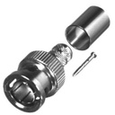 RF Industries Conector BNC Macho de Anillo Plegable para Cable Belden 8281 tipo RG-59/U, Níquel/ Oro/ Delrin.
