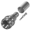 RF Industries Conector Mini-UHF Macho, 50 Ohm de Anillo Plegable para  LMR-240, RG-8/X, 9258, Niquel/ Oro/ Delrin.