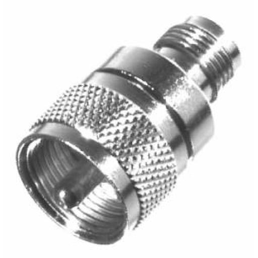 [RFINDUSTRIES_RFT-1236] RF Industries Adaptador en Línea de Conector TNC Hembra a UHF Macho (PL-259), Níquel/ Oro/ Teflón.