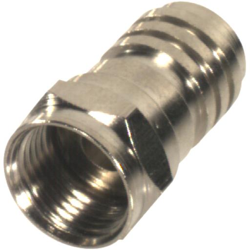 RF Industries Conector F Macho Plegable para Cable Coaxial RG-59/U, Níquel / Níquel /Polietileno.